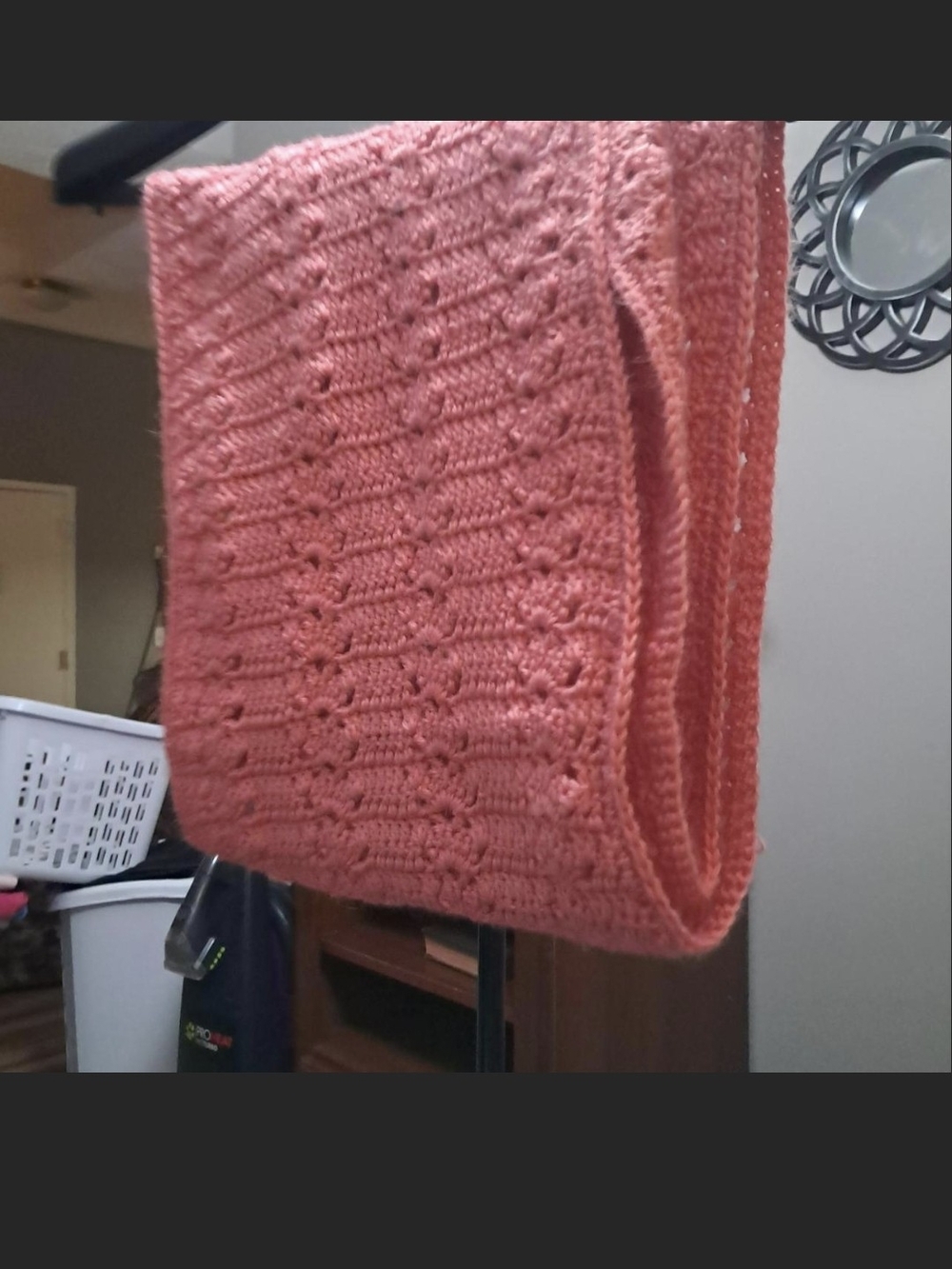 Women's Coral Knit Poncho Scarf - Open Stitch Layering Wrap